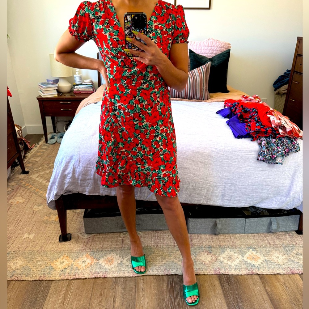 floral wrap dress